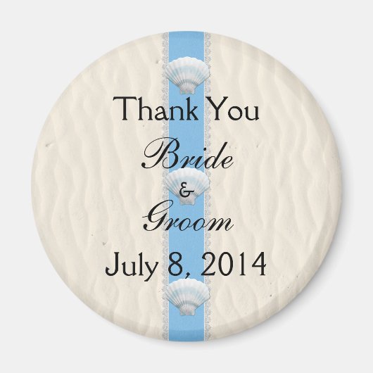Seashell Beach Wedding Vielen Dank Magnet (Vorne)