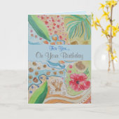 Seashell Birthday Greetings Card Karte (Gelbe Blume)