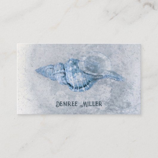 Seashell Blue Beach Theme Visitenkarte (Vorderseite)