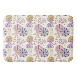 Seashell Blue Lila Pink Ocean Nautic Badematte