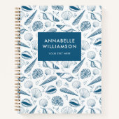 Seashell Blue und White Beach Notizblock (Vorderseite)