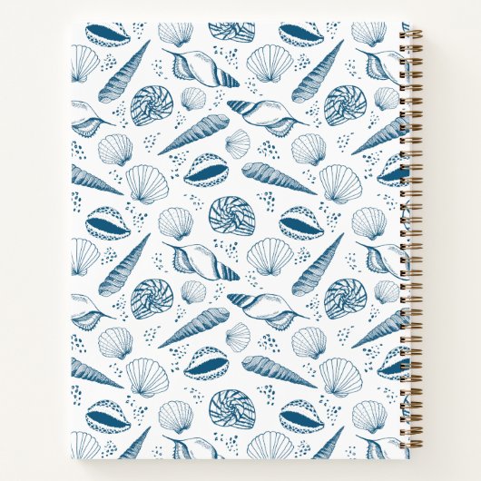 Seashell Blue und White Beach Notizblock (Rückseite)