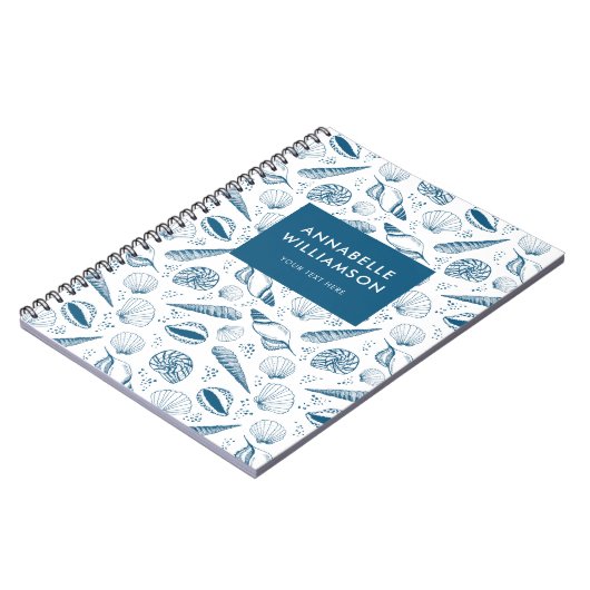 Seashell Blue und White Beach Notizblock (Linke Seite)
