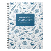 Seashell Blue und White Beach Notizblock (Vorderseite)