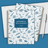 Seashell Blue und White Beach Planer