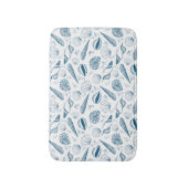 Seashell Blue White Beach Badematte (Vorderseite Vertikal)