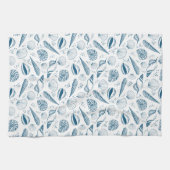 Seashell Blue White Beach Geschirrtuch (Horizontal)