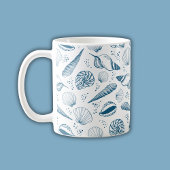 Seashell Blue White Beach Kaffeetasse