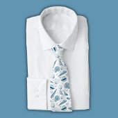 Seashell Blue White Beach Krawatte