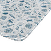 Seashell Blue White Beach Schneidebrett (Ecke)