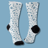 Seashell Blue White Beach Socken