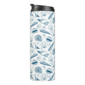 Seashell Blue White Beach Thermosbecher (Nach rechts gedreht)