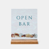 Seashell Border Open Bar Custom Acrylic Sign Acrylschild (Vorderseite)