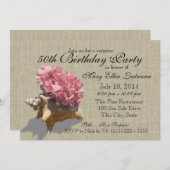 Seashell Bouquet 50. Geburtstagsparty Einladung (Vorne/Hinten)