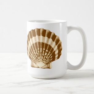 Seashell - braun und beige kaffeetasse