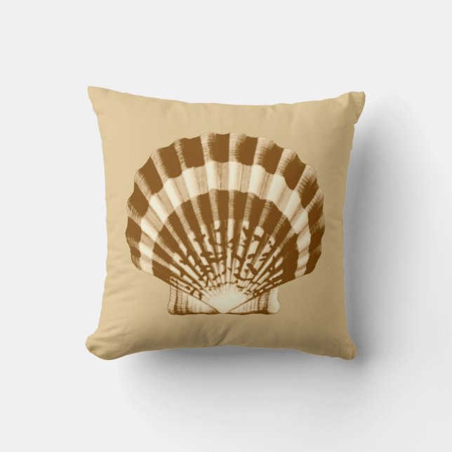 Seashell - Braun und Beige Kissen (Vorderseite)