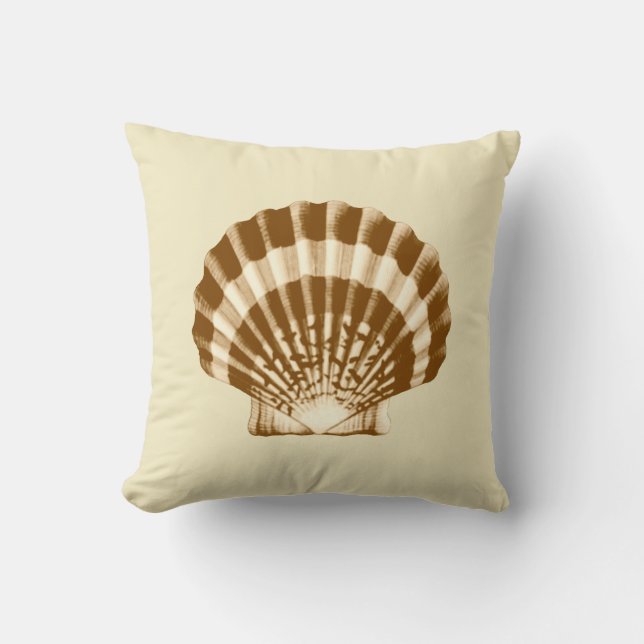 Seashell - braun und beige kissen (Vorderseite)