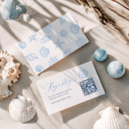 Seashell Bridal Registry QR code Begleitkarte
