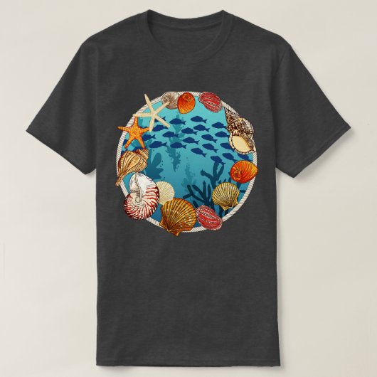Seashell-Briefmarke T-Shirt (Design vorne)