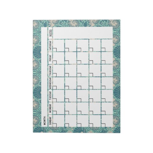 Seashell Calendar Notepad Notizblock (Rotiert)