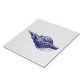 Seashell Charonia Tritonis Blue & White Fliese (Seite)