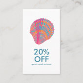 Seashell Chic Minimalistisch Beachy Colorful Rabattkarte (Vorderseite)