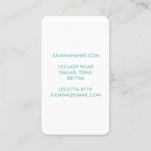 Seashell Chic Minimalistisch Beachy Visitenkarte (Rückseite)