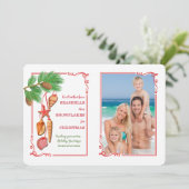 Seashell Christmas Foto Card Einladung (Stehend Vorderseite)