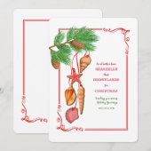 Seashell Christmas Holiday Card Einladung (Vorne/Hinten)