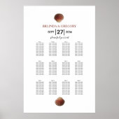 Seashell Clams Hochzeitsdiagramm Poster (Vorne)