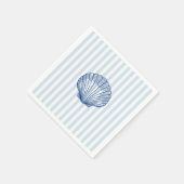 Seashell Coastal Painting Nautical Stripe Serviette (Ecke)
