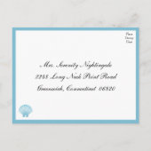 Seashell Coastal Romantic Summer Wedding RSVP Einladungspostkarte (Rückseite)