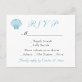 Seashell Coastal Romantic Summer Wedding RSVP Einladungspostkarte (Vorderseite)