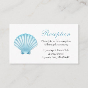 Seashell Coastal Romantische Sommerhochzeit Empfan Begleitkarte