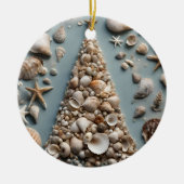 Seashell Coastal Weihnachtsbaum Keramik Ornament (Vorne)