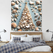 Seashell Coastal Weihnachtsbaum Leinwanddruck (Insitu (Schlafzimmer))