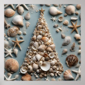 Seashell Coastal Weihnachtsbaum Poster (Vorne)