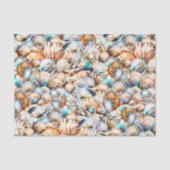 Seashell Collage tropische iridescent nautische Ch Seidenpapier (Vorderseite)