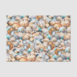 Seashell Collage tropische iridescent nautische Ch Seidenpapier