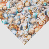 Seashell Collage tropische iridescent nautische Ch Seidenpapier (Ausschnitt)