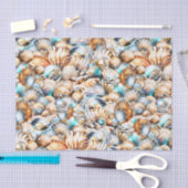 Seashell Collage tropische iridescent nautische Ch Seidenpapier (Handwerk)