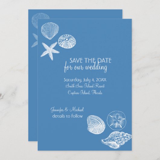Seashell Collection Ankündigung Datum freihalten (Vorne/Hinten)