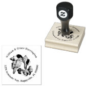 Seashell Collection Runde Rücksendeadresse Tinte B Gummistempel (Stempel)