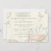 Seashell Conch Muschel Typografie Einladung (Vorderseite)