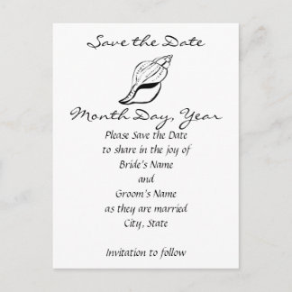 Seashell/Conch Save the Date Ankündigungspostkarte