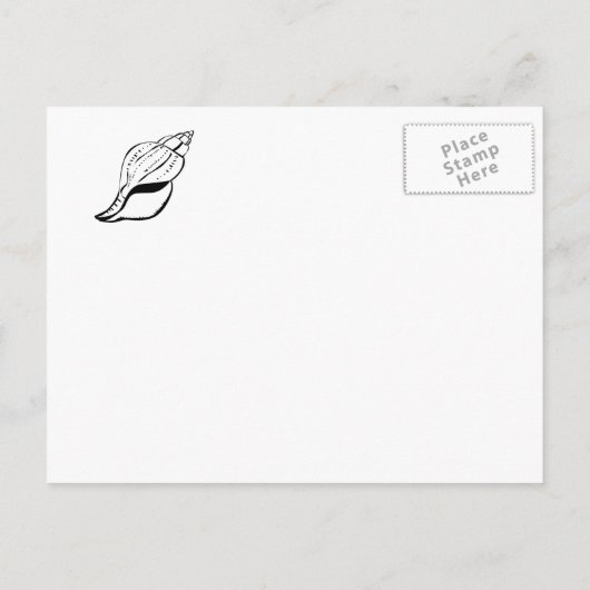 Seashell/Conch Save the Date Ankündigungspostkarte (Rückseite)