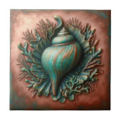 Seashell Copper und Patina Beach House Fliese (Vorderseite)