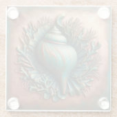 Seashell Copper und Patina Beach House Glasuntersetzer (Rückseite)