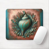 Seashell Copper und Patina Beach House Mousepad (Mit Mouse)