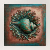 Seashell Copper und Patina Beach House Puzzle (Horizontal)